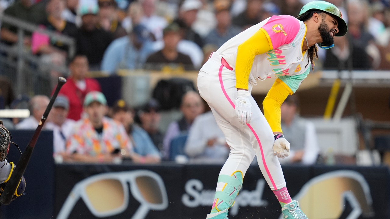 Padres’ Tatis leaves game vs. Brewers with bruised left triceps after being hit by pitch