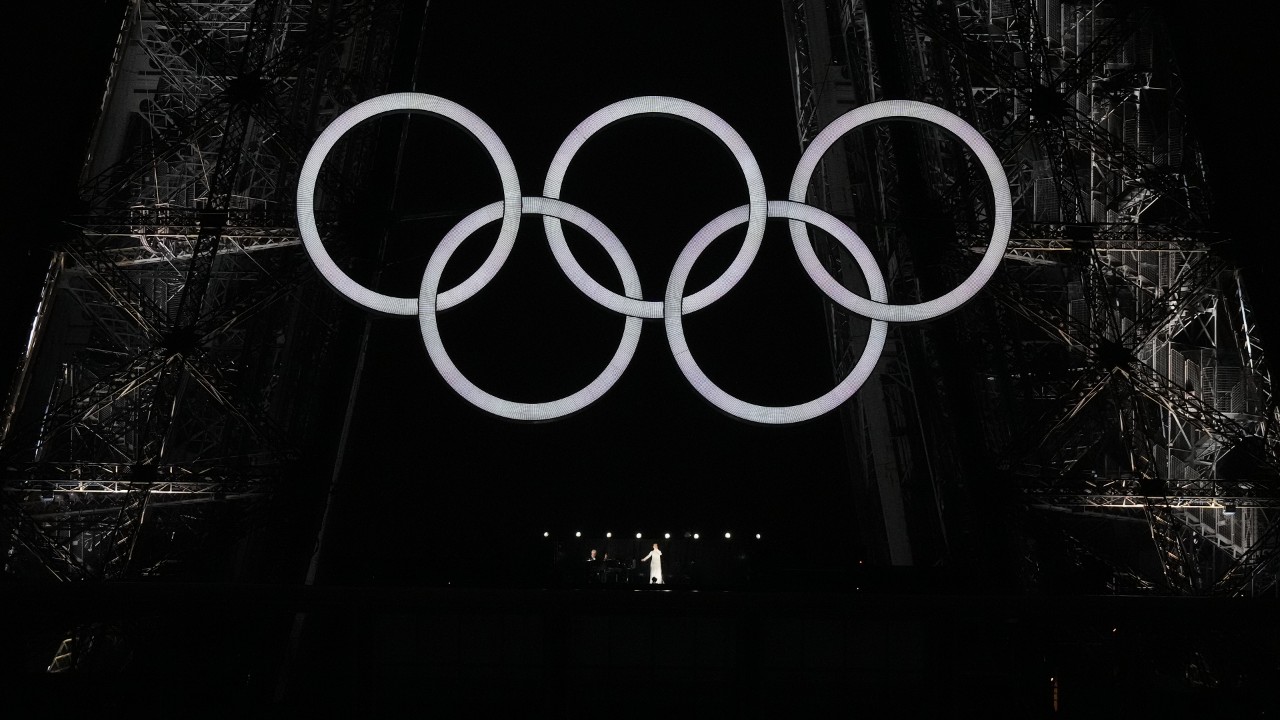 Celine Dion performs on Eiffel Tower to close opening ceremony in Paris