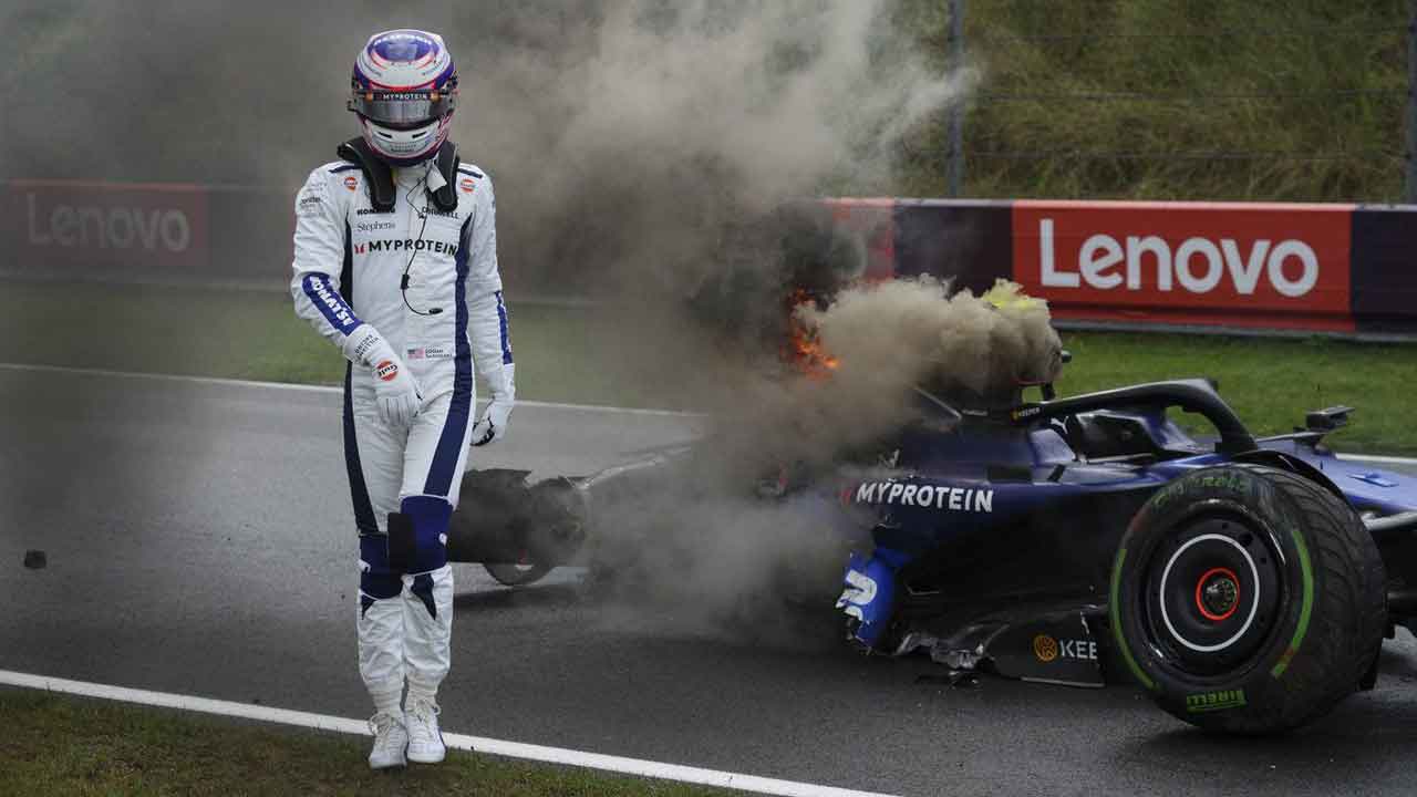 Logan Sargeant crashes heavily in Dutch Grand Prix practice