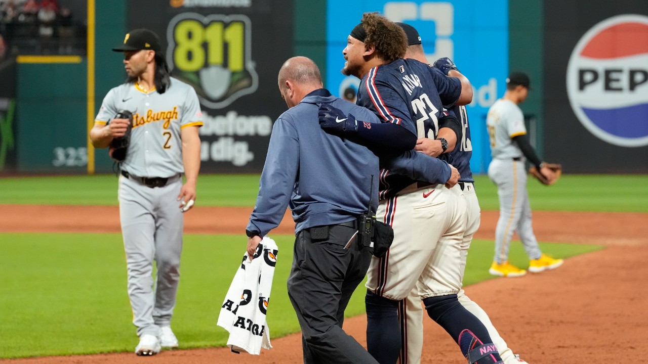 Guardians’ Josh Naylor leaves game with left ankle bruise