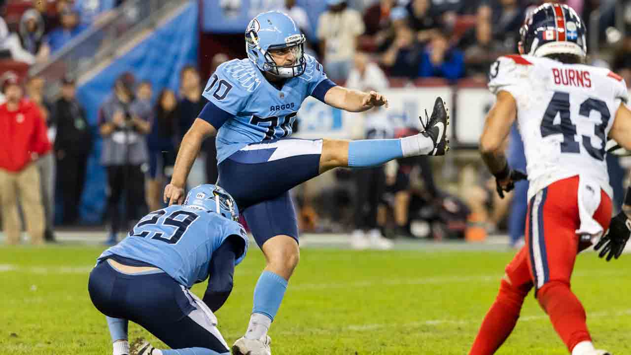 Canadian kicker Lirim Hajrullahu enjoying return to CFL with Argonauts