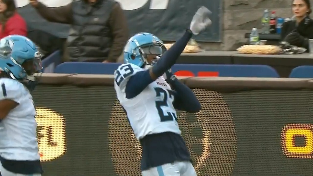 Argonauts’ Franklin snags bobbled ball, takes it to the house for pick-six